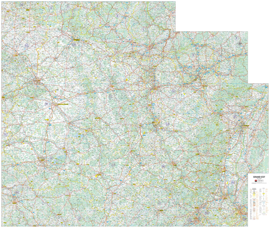 Poster - Grand Est (178 × 150 cm) | Blay Foldex carte murale hors dimensions Blay Foldex 