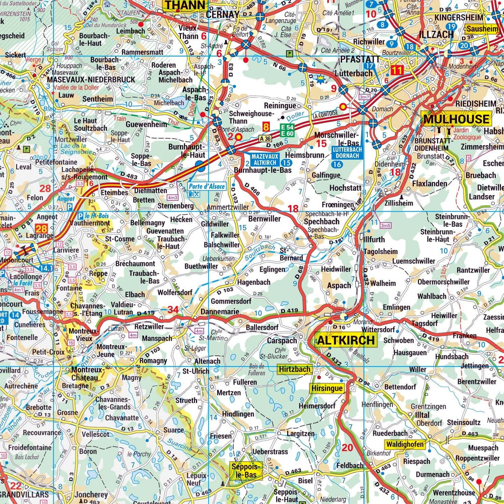 Poster - Haut-Rhin (119 x 85 cm) | Blay Foldex carte murale hors dimensions Blay Foldex 