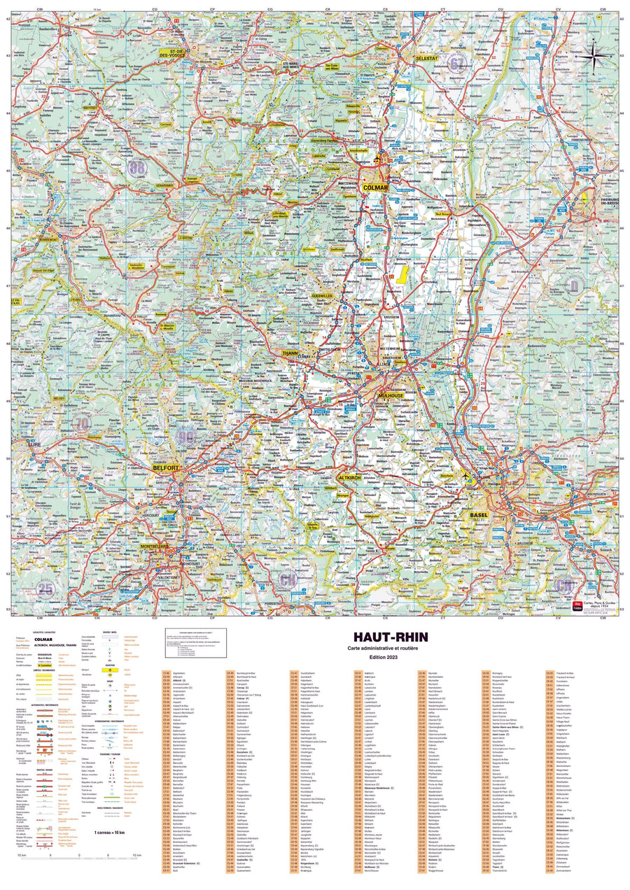 Poster - Haut-Rhin (119 x 85 cm) | Blay Foldex carte murale hors dimensions Blay Foldex 