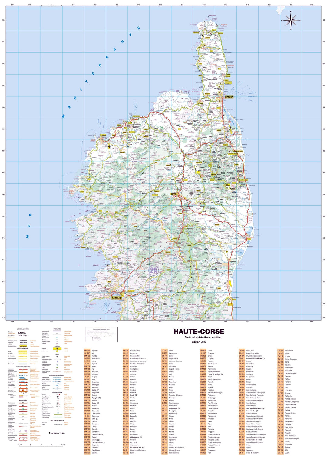 Poster - Haute-Corse (119 x 85 cm) | Blay Foldex carte murale hors dimensions Blay Foldex 