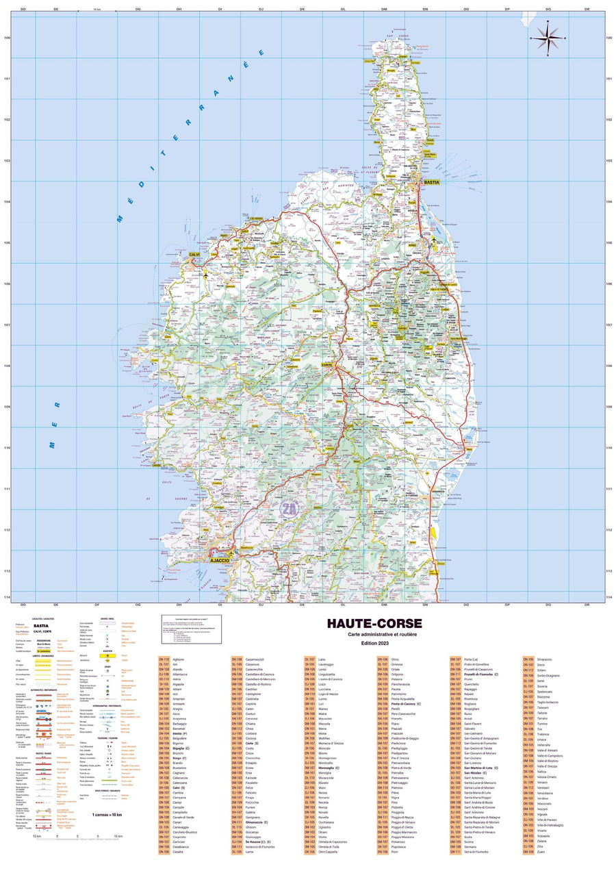 Poster - Haute-Corse (119 x 85 cm) | Blay Foldex carte murale hors dimensions Blay Foldex 