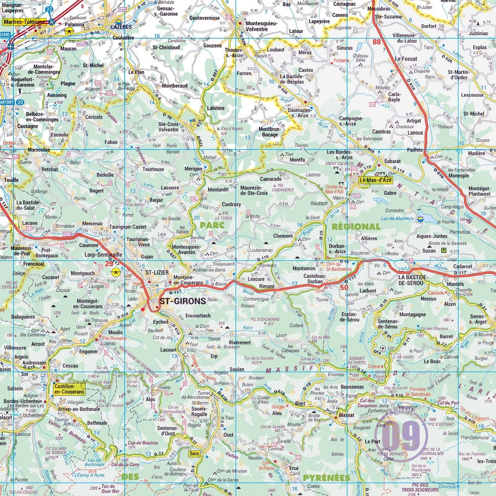 Poster - Haute-Garonne (119 x 85 cm) | Blay Foldex carte murale hors dimensions Blay Foldex 