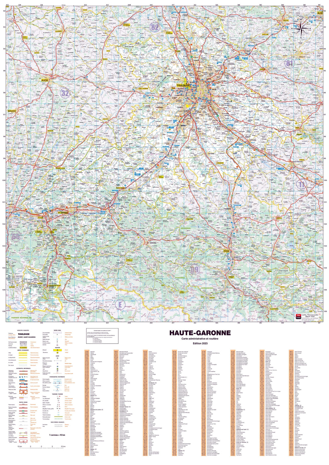 Poster - Haute-Garonne (119 x 85 cm) | Blay Foldex carte murale hors dimensions Blay Foldex 