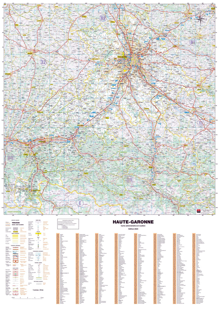 Poster - Haute-Garonne (119 x 85 cm) | Blay Foldex carte murale hors dimensions Blay Foldex 