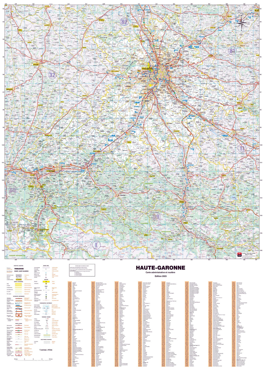 Poster - Haute-Garonne (119 x 85 cm) | Blay Foldex carte murale hors dimensions Blay Foldex 