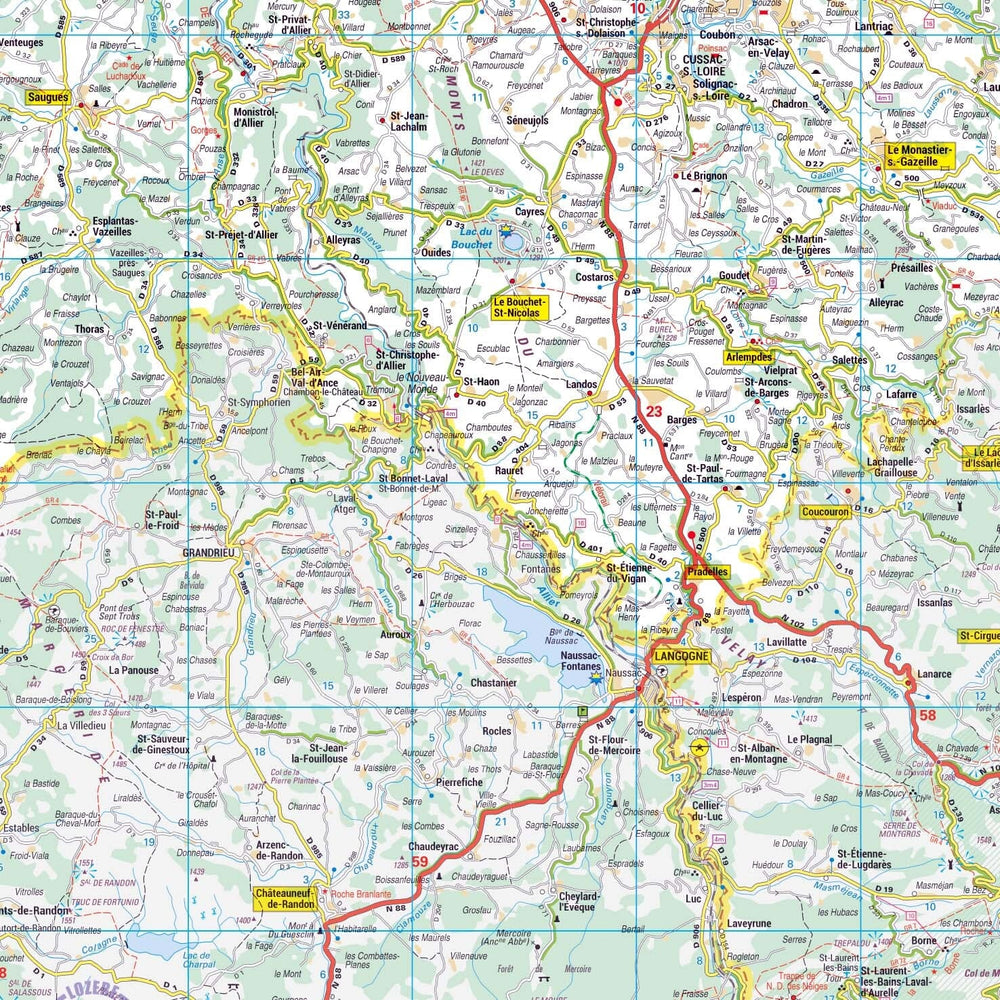 Poster - Haute-Loire (119 x 85 cm) | Blay Foldex carte murale hors dimensions Blay Foldex 