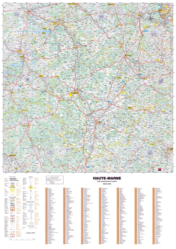 Poster - Haute-Marne (119 x 85 cm) | Blay Foldex carte murale hors dimensions Blay Foldex 