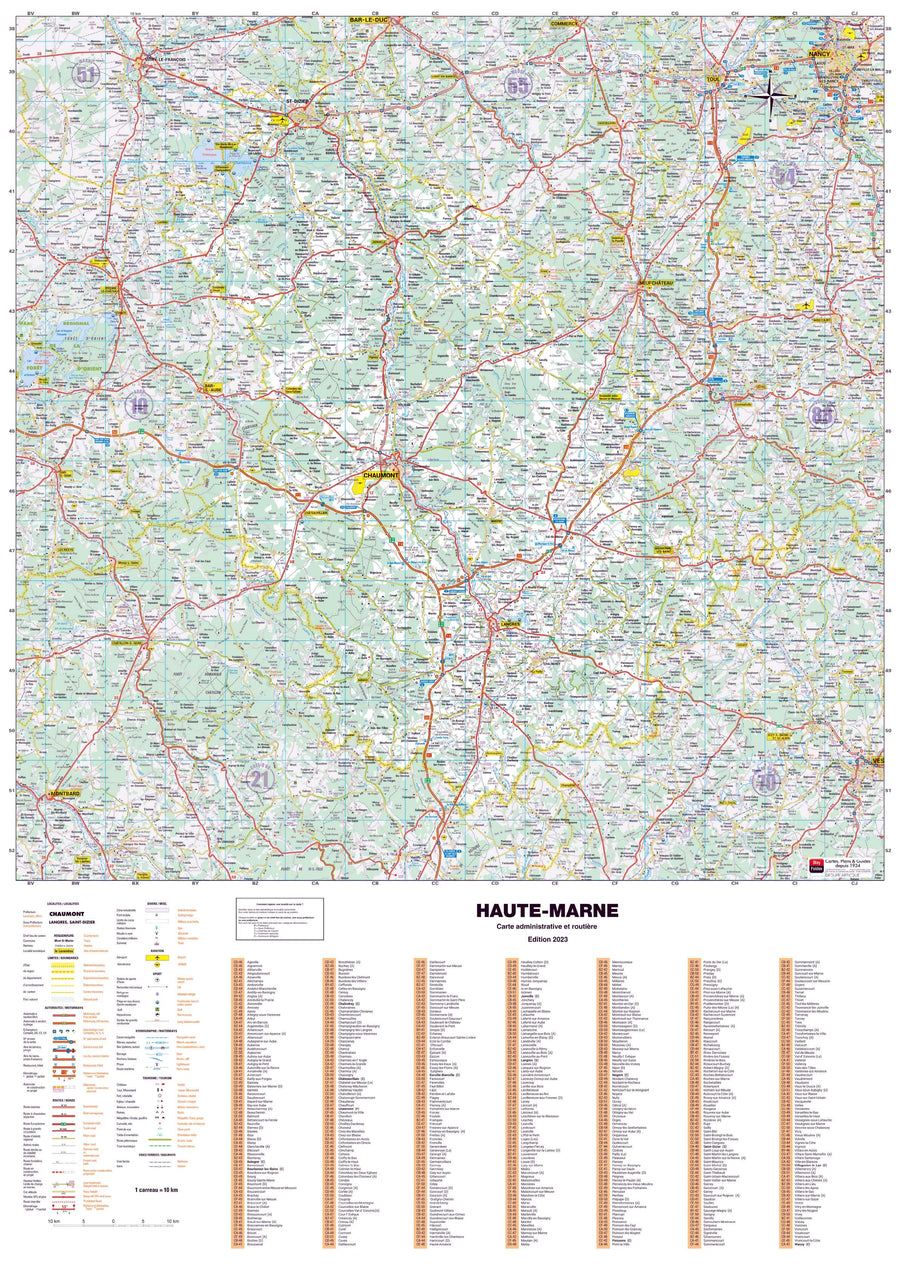 Poster - Haute-Marne (119 x 85 cm) | Blay Foldex carte murale hors dimensions Blay Foldex 