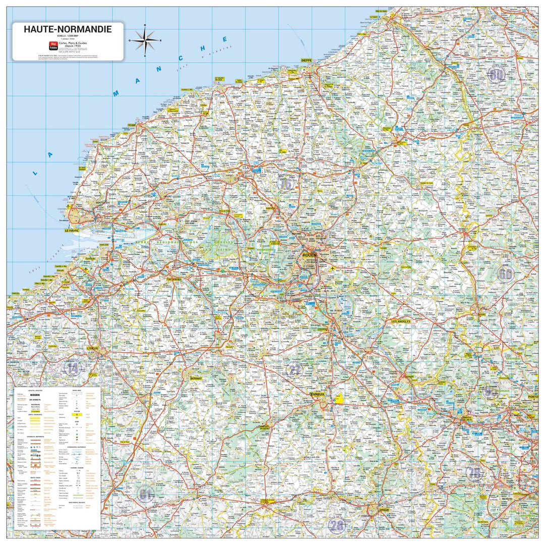 Poster - Haute-Normandie (82 × 82 cm) | Blay Foldex carte murale hors dimensions Blay Foldex 
