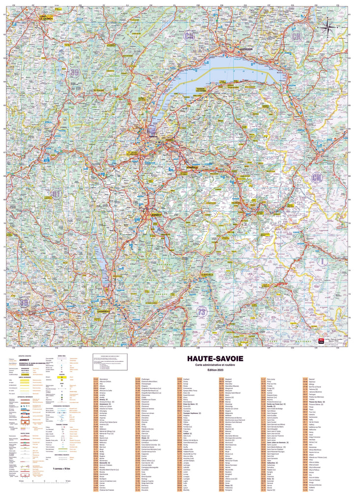 Poster - Haute-Savoie (119 x 85 cm) | Blay Foldex carte murale hors dimensions Blay Foldex 