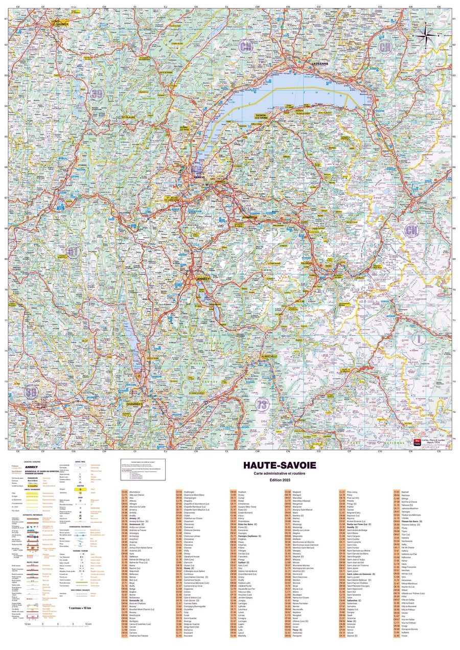 Poster - Haute-Savoie (119 x 85 cm) | Blay Foldex carte murale hors dimensions Blay Foldex 