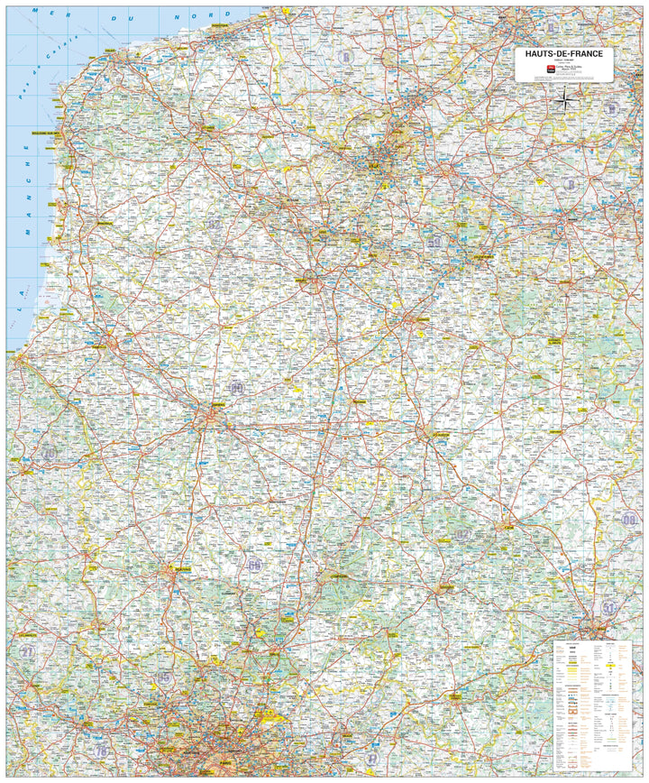 Poster - Hauts-de-France (129 × 107 cm) | Blay Foldex carte murale hors dimensions Blay Foldex 