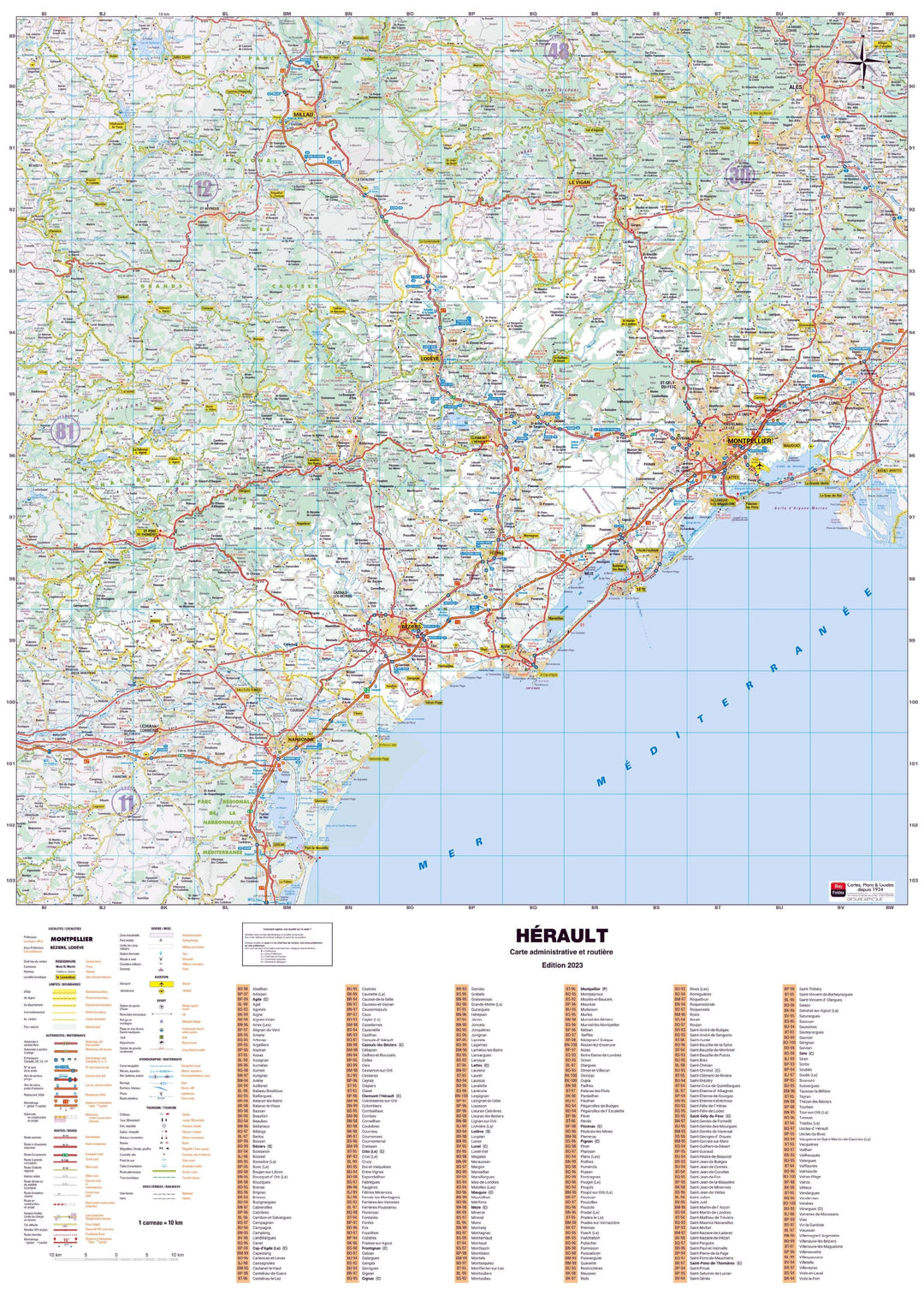 Poster - Hérault (119 x 85 cm) | Blay Foldex carte murale hors dimensions Blay Foldex 