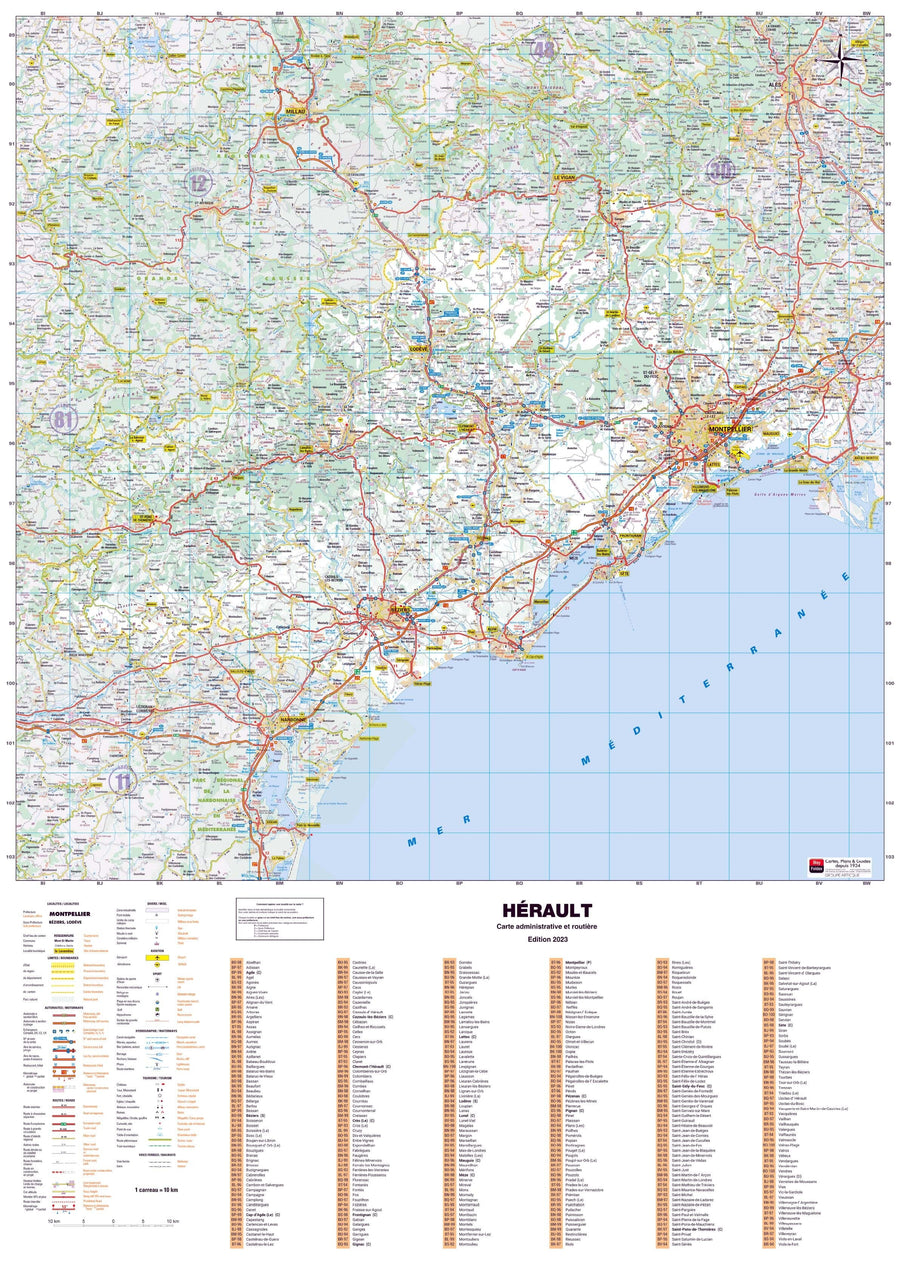 Poster - Hérault (119 x 85 cm) | Blay Foldex carte murale hors dimensions Blay Foldex 