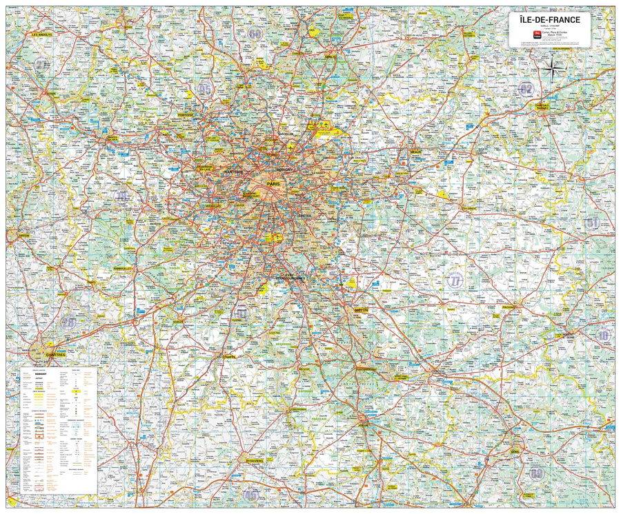 Poster - Île-de-France (87 × 105 cm) | Blay Foldex carte murale hors dimensions Blay Foldex 