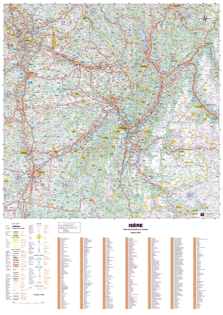 Poster - Isère (119 x 85 cm) | Blay Foldex carte murale hors dimensions Blay Foldex 