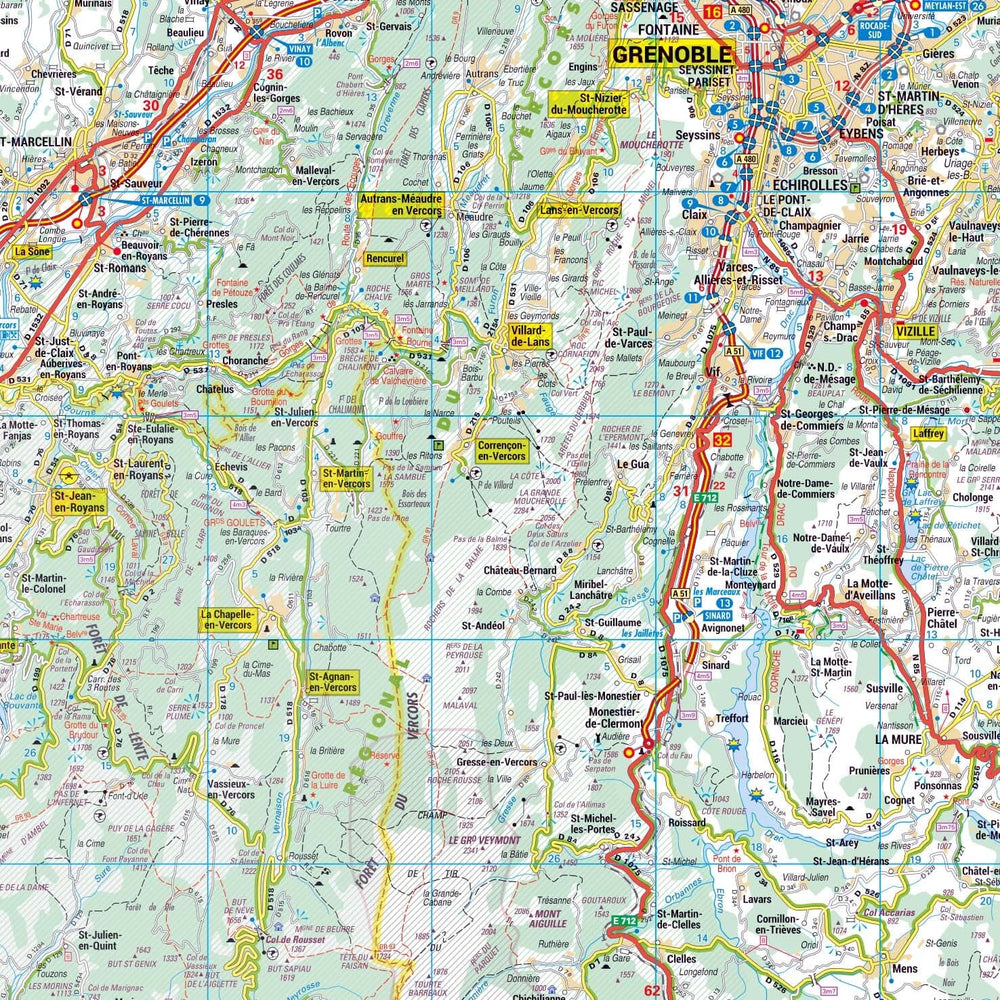 Poster - Isère (119 x 85 cm) | Blay Foldex carte murale hors dimensions Blay Foldex 