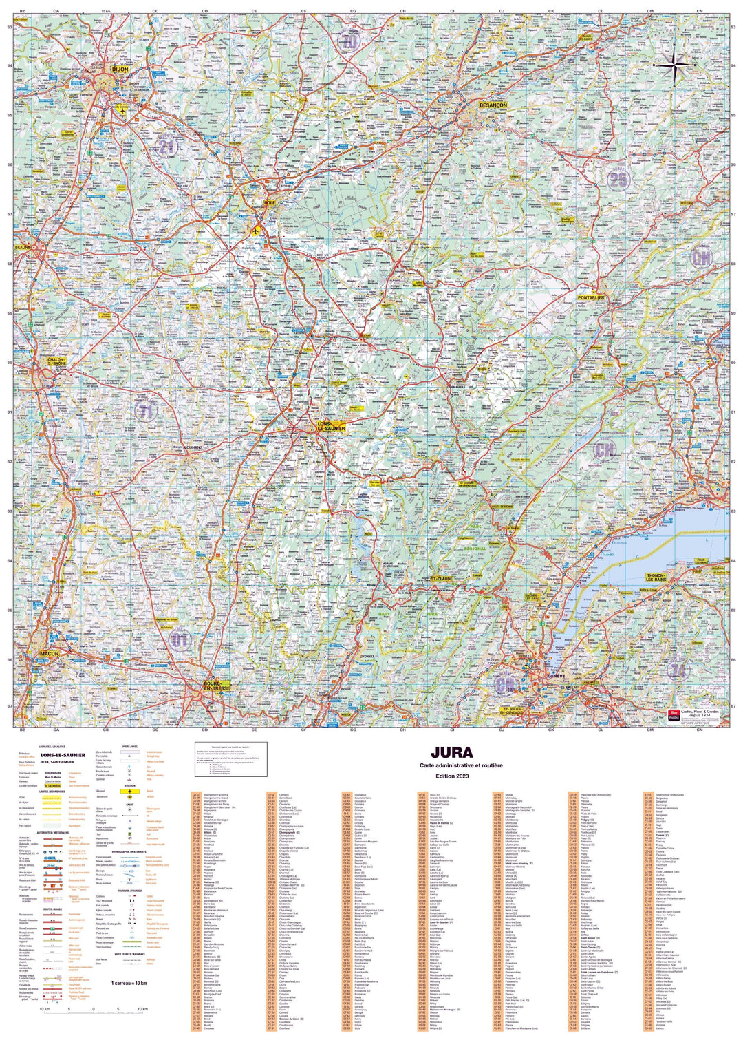 Poster - Jura (119 x 85 cm) | Blay Foldex carte murale hors dimensions Blay Foldex 