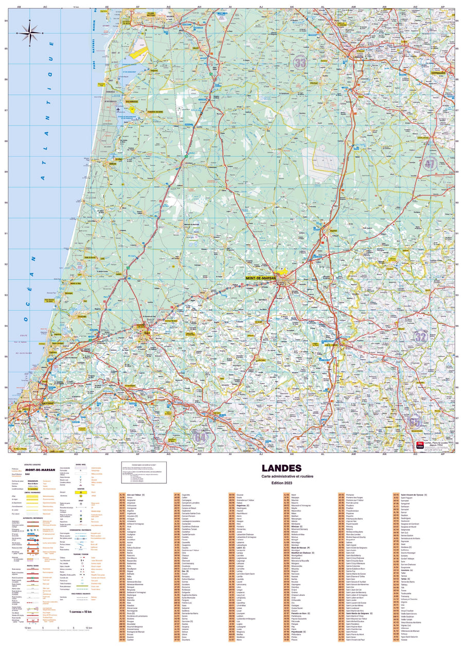 Poster - Landes (119 x 85 cm) | Blay Foldex carte murale hors dimensions Blay Foldex 