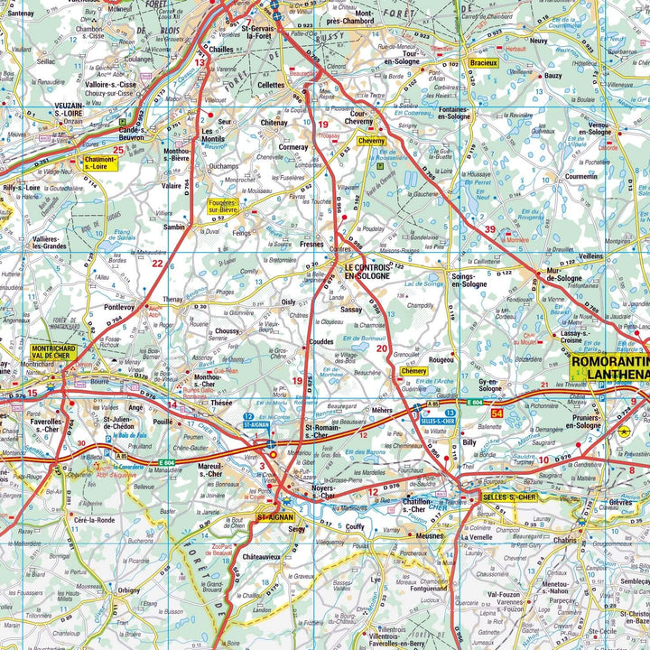 Poster - Loir-et-Cher (119 x 85 cm) | Blay Foldex carte murale hors dimensions Blay Foldex 
