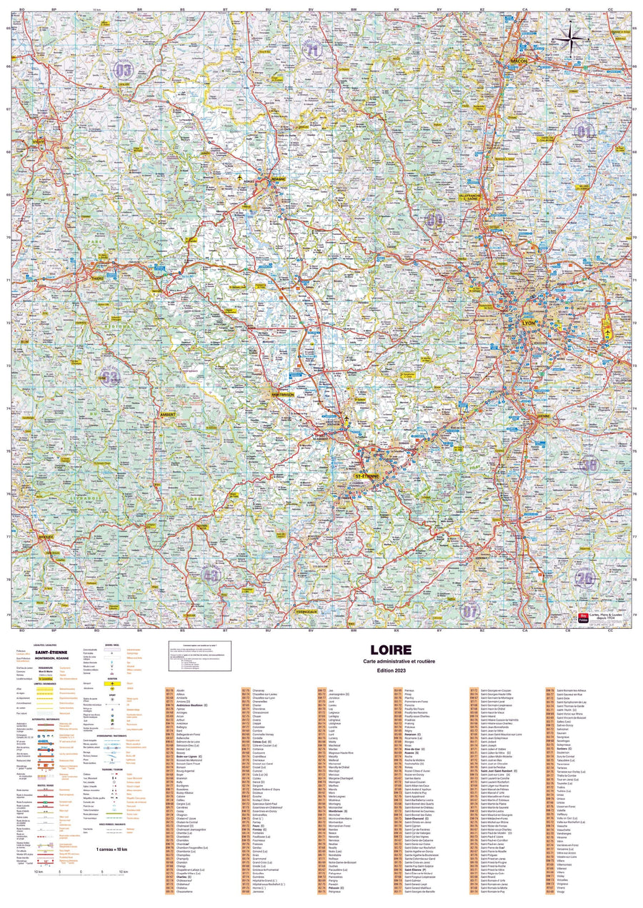 Poster - Loire (119 x 85 cm) | Blay Foldex carte murale hors dimensions Blay Foldex 