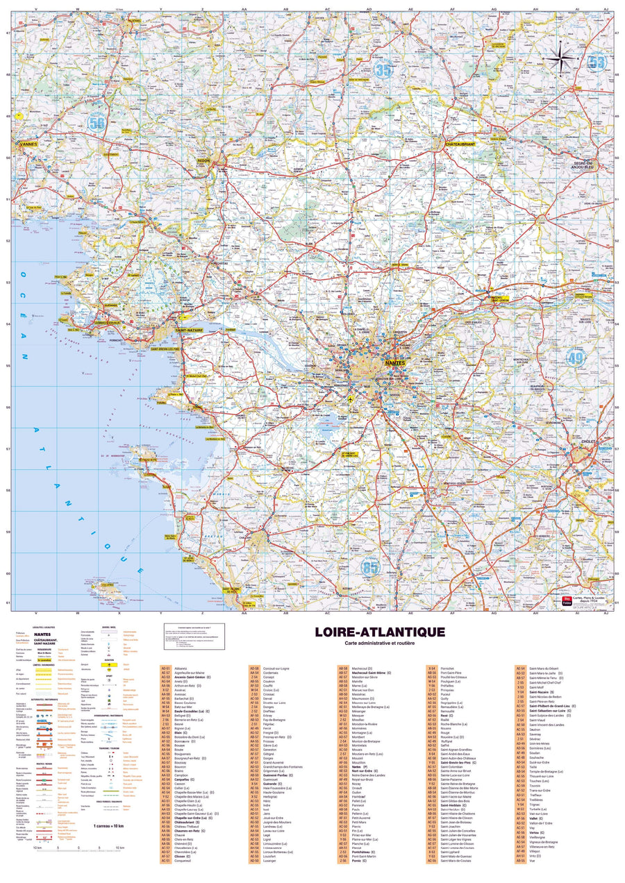 Poster - Loire-Atlantique (119 x 85 cm) | Blay Foldex carte murale hors dimensions Blay Foldex 