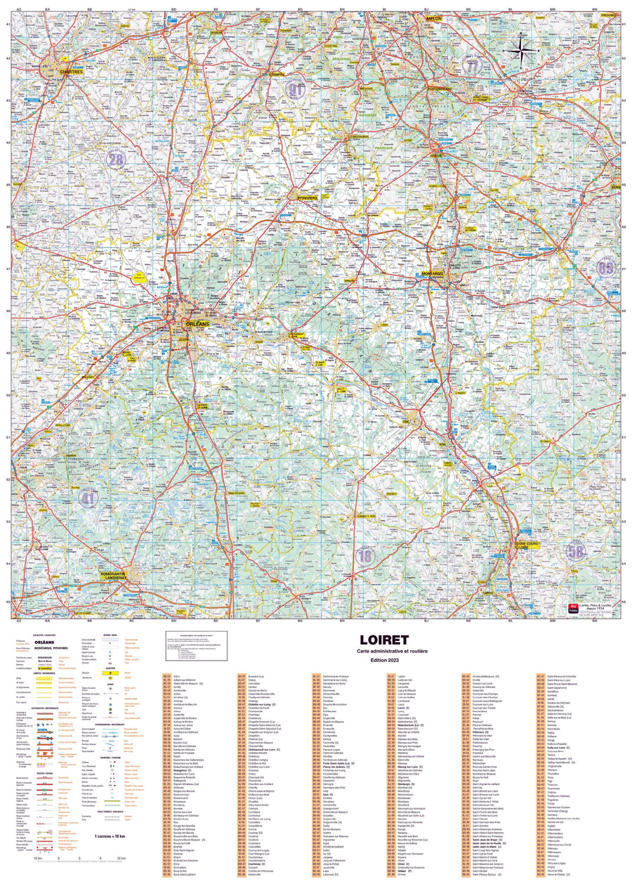 Poster - Loiret (119 x 85 cm) | Blay Foldex carte murale hors dimensions Blay Foldex 