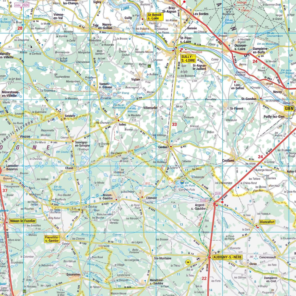 Poster - Loiret (119 x 85 cm) | Blay Foldex carte murale hors dimensions Blay Foldex 