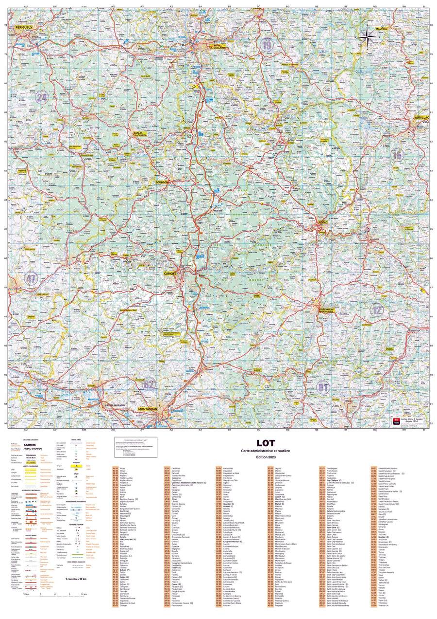 Poster - Lot (119 x 85 cm) | Blay Foldex carte murale hors dimensions Blay Foldex 