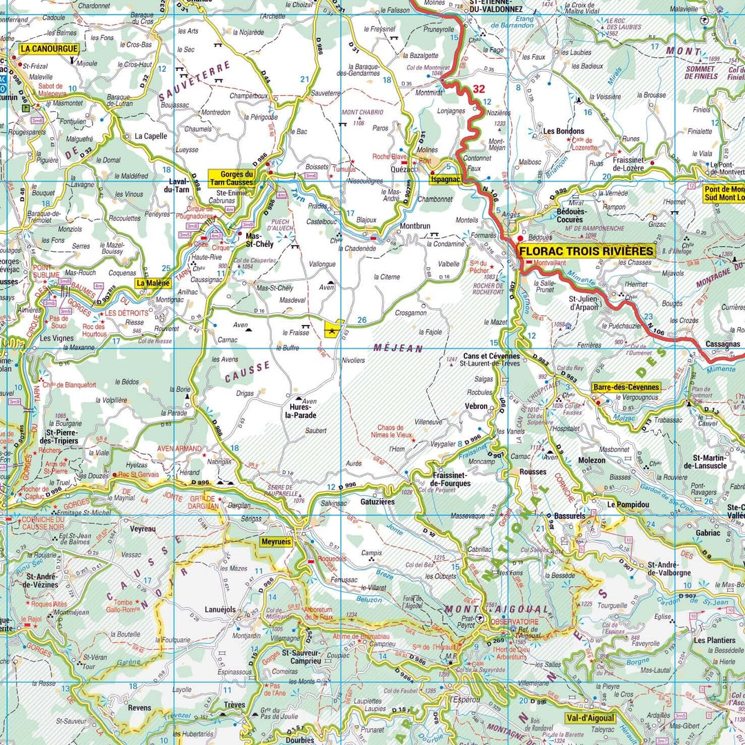 Poster - Lozère (119 x 85 cm) | Blay Foldex carte murale hors dimensions Blay Foldex 