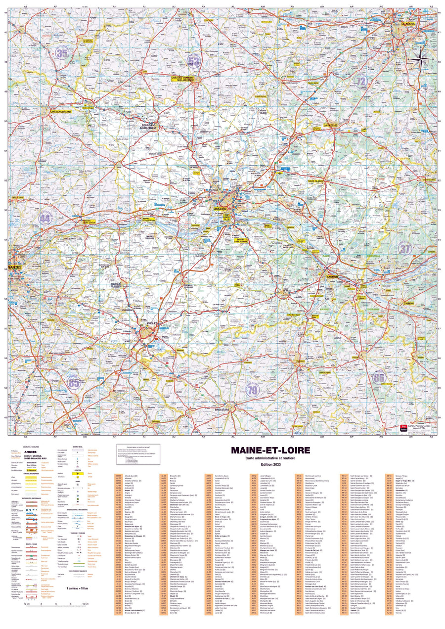 Poster - Maine-et-Loire (119 x 85 cm) | Blay Foldex carte murale hors dimensions Blay Foldex 