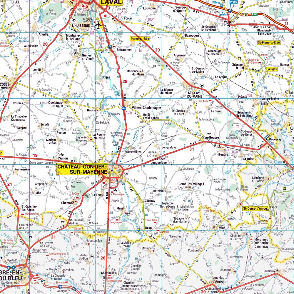 Poster - Mayenne (119 x 85 cm) | Blay Foldex carte murale hors dimensions Blay Foldex 