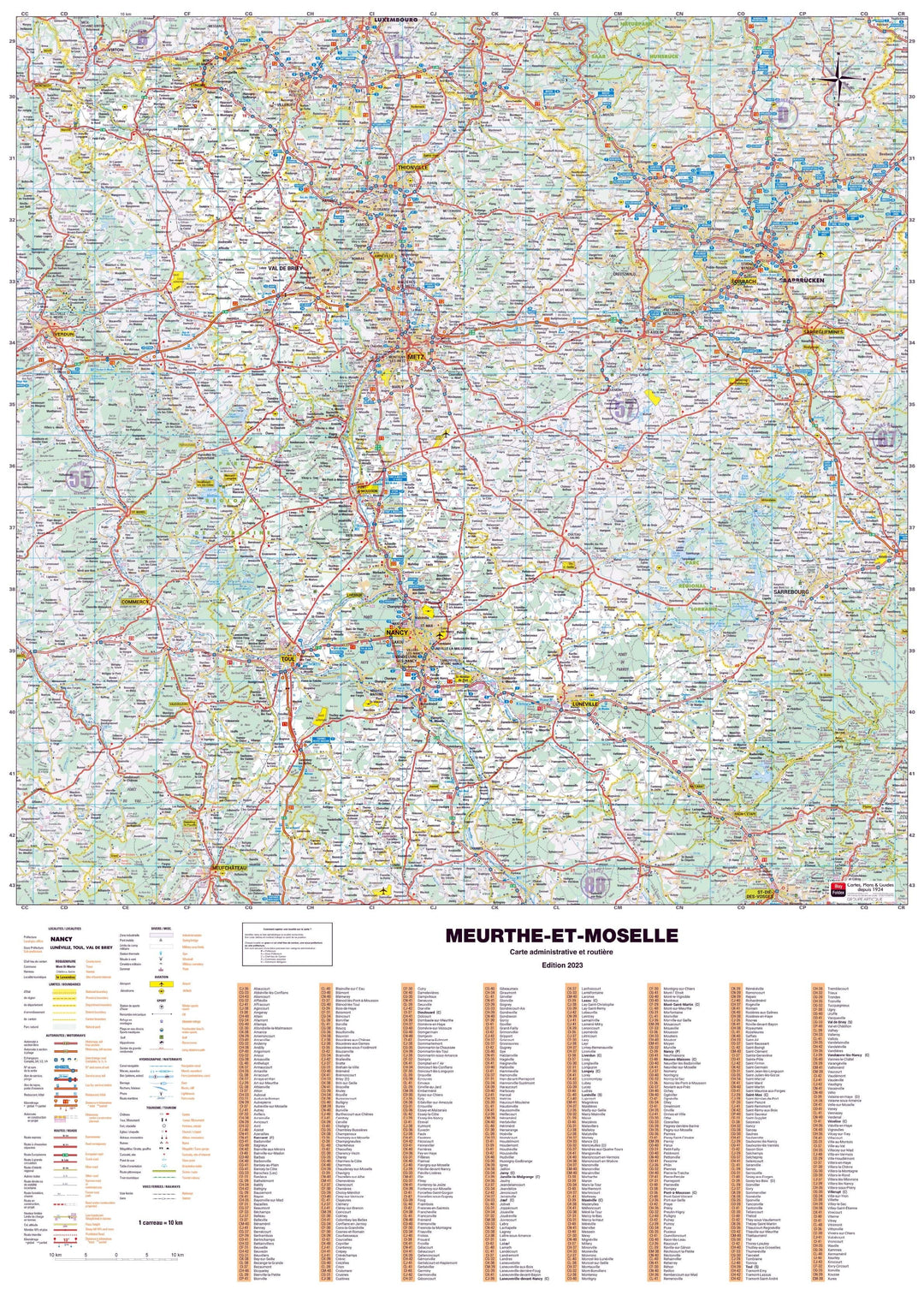 Poster - Meurthe-et-Moselle (119 x 85 cm) | Blay Foldex carte murale hors dimensions Blay Foldex 