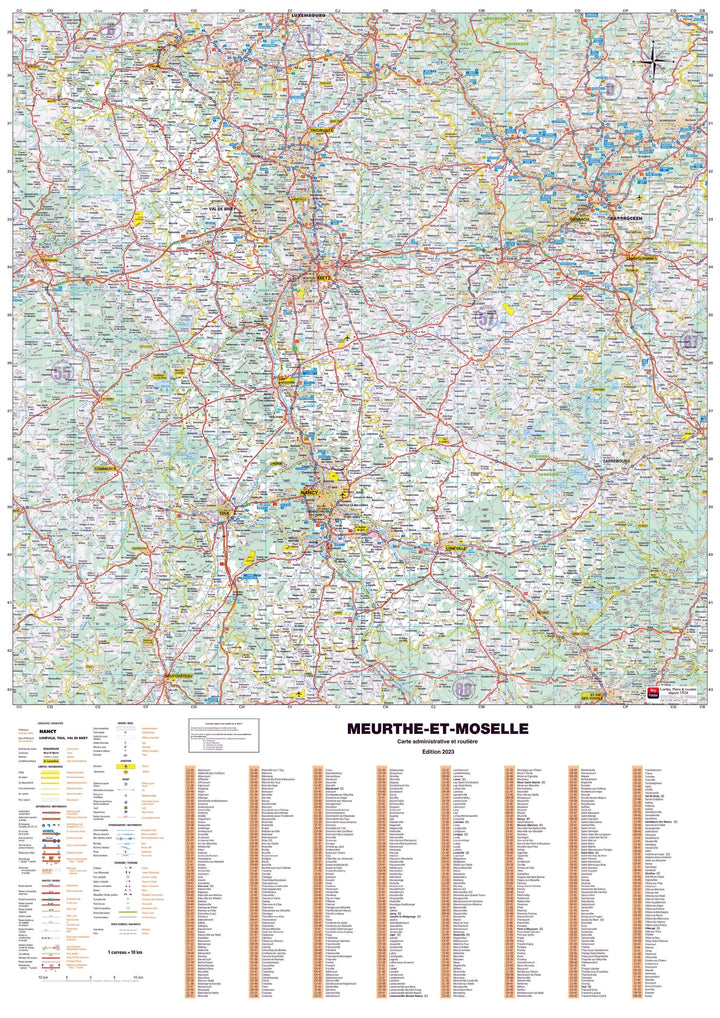 Poster - Meurthe-et-Moselle (119 x 85 cm) | Blay Foldex carte murale hors dimensions Blay Foldex 
