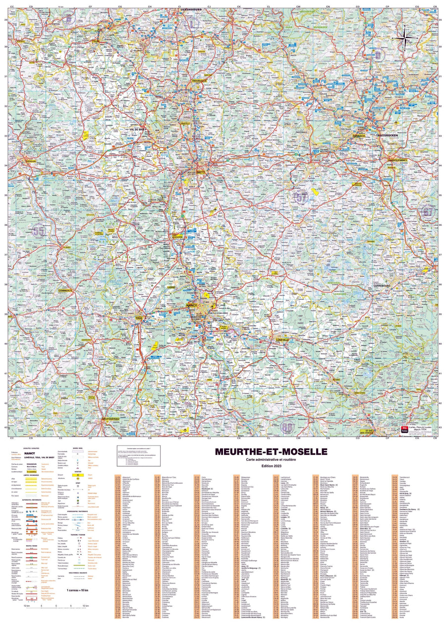 Poster - Meurthe-et-Moselle (119 x 85 cm) | Blay Foldex carte murale hors dimensions Blay Foldex 