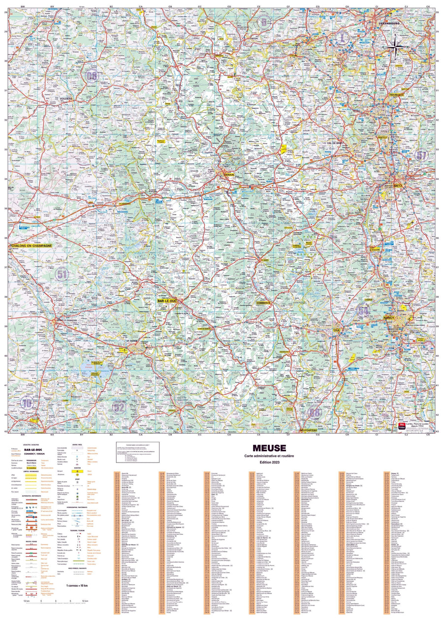 Poster - Meuse (119 x 85 cm) | Blay Foldex carte murale hors dimensions Blay Foldex 