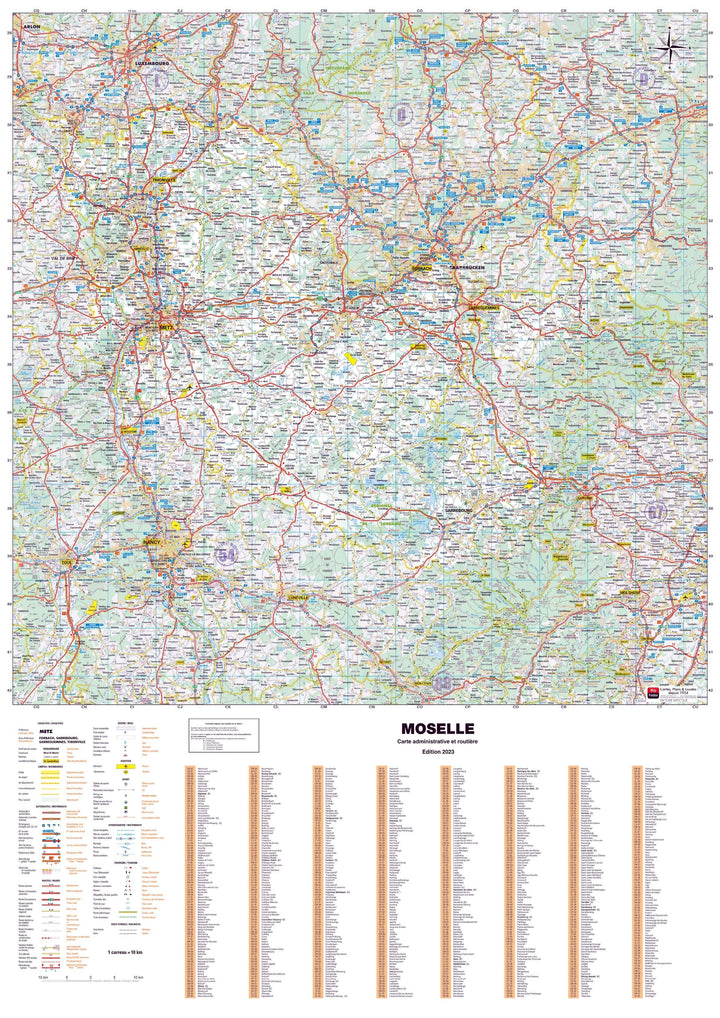 Poster - Moselle (119 x 85 cm) | Blay Foldex carte murale hors dimensions Blay Foldex 