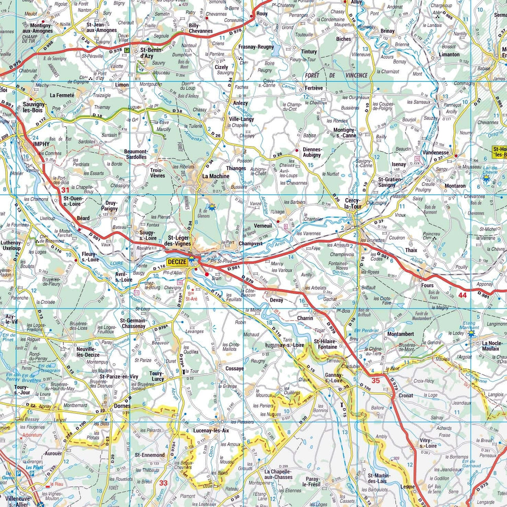 Poster - Nièvre (119 x 85 cm) | Blay Foldex carte murale hors dimensions Blay Foldex 