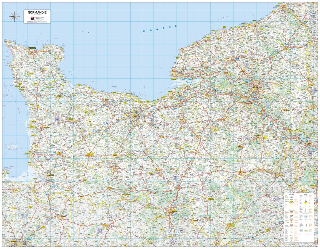 Poster - Normandie (140 × 109 cm) | Blay Foldex carte murale hors dimensions Blay Foldex 