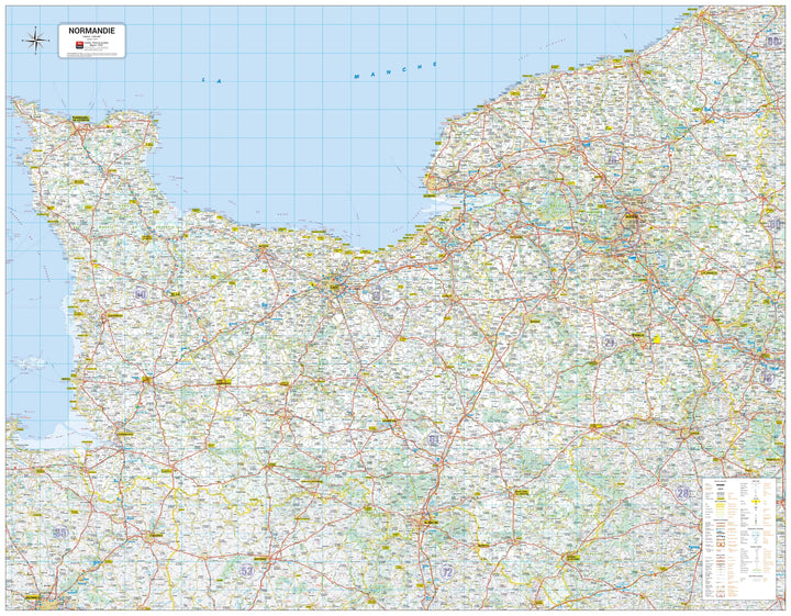 Poster - Normandie (140 × 109 cm) | Blay Foldex carte murale hors dimensions Blay Foldex 