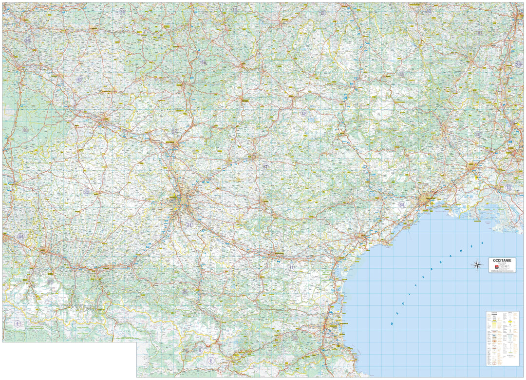 Poster - Occitanie (208 × 150 cm) | Blay Foldex carte murale hors dimensions Blay Foldex 