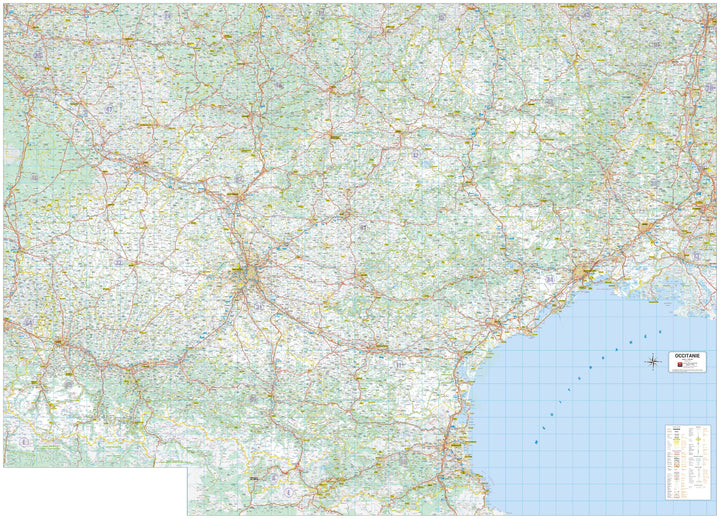 Poster - Occitanie (208 × 150 cm) | Blay Foldex carte murale hors dimensions Blay Foldex 