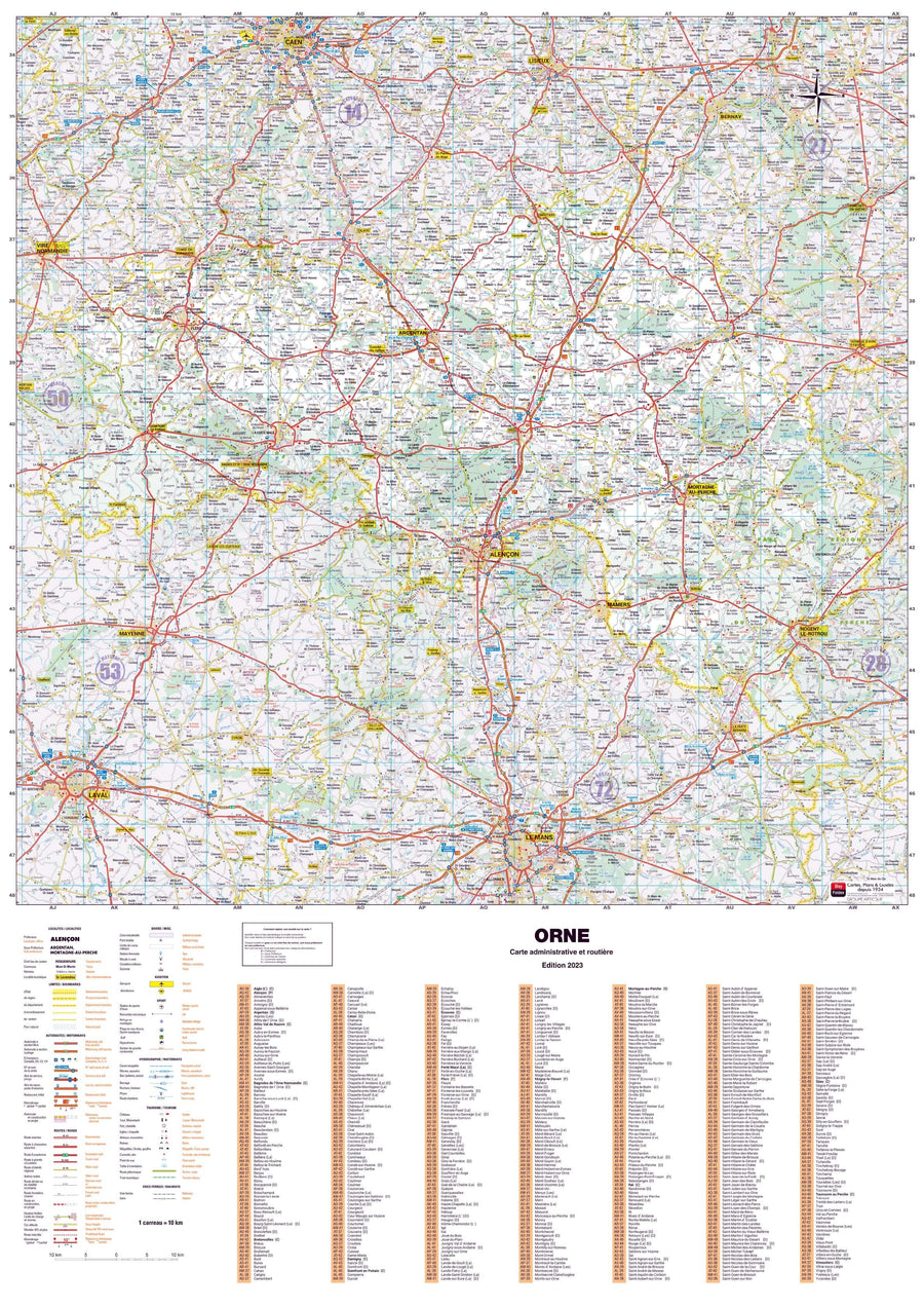 Poster - Orne (119 x 85 cm) | Blay Foldex carte murale hors dimensions Blay Foldex 