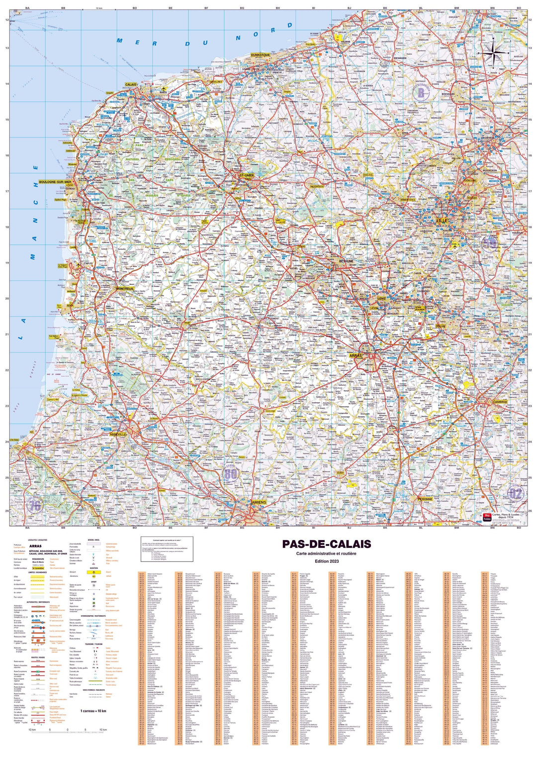 Poster - Pas-de-Calais (119 x 85 cm) | Blay Foldex carte murale hors dimensions Blay Foldex 