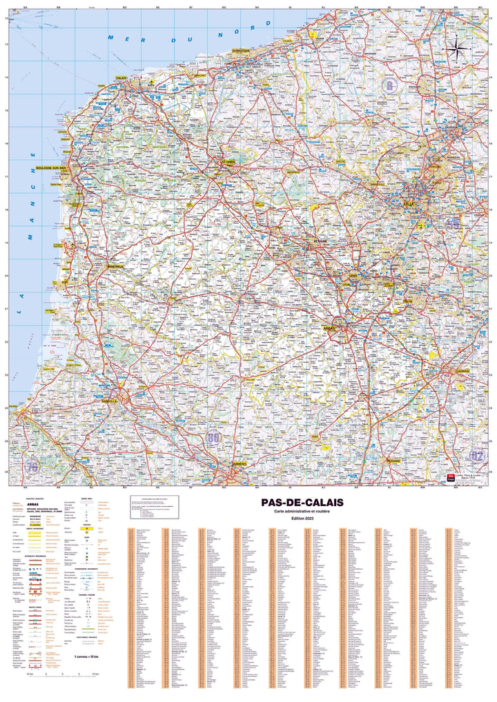 Poster - Pas-de-Calais (119 x 85 cm) | Blay Foldex carte murale hors dimensions Blay Foldex 