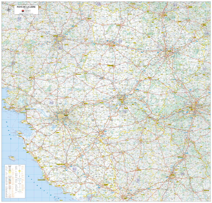 Poster - Pays de la Loire (136 × 130 cm) | Blay Foldex carte murale hors dimensions Blay Foldex 