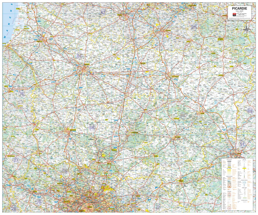 Poster - Picardie (107 × 89 cm) | Blay Foldex carte murale hors dimensions Blay Foldex 