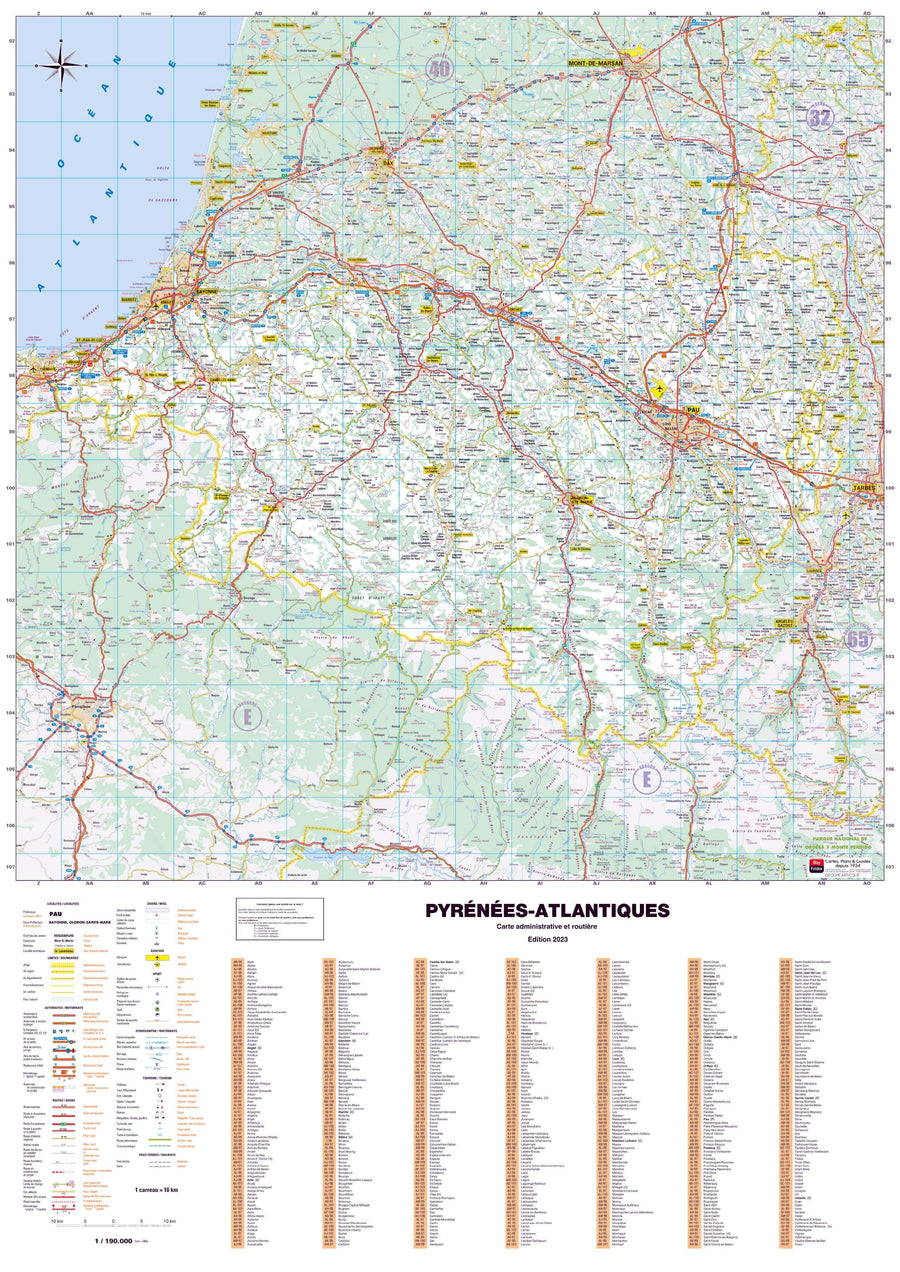 Poster - Pyrénées-Atlantiques (119 x 85 cm) | Blay Foldex carte murale hors dimensions Blay Foldex 