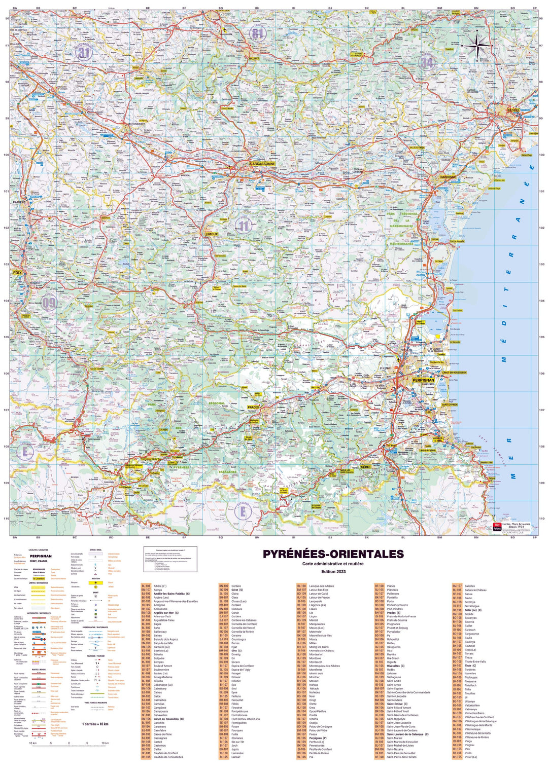 Poster - Pyrénées-Orientales (119 x 85 cm) | Blay Foldex carte murale hors dimensions Blay Foldex 