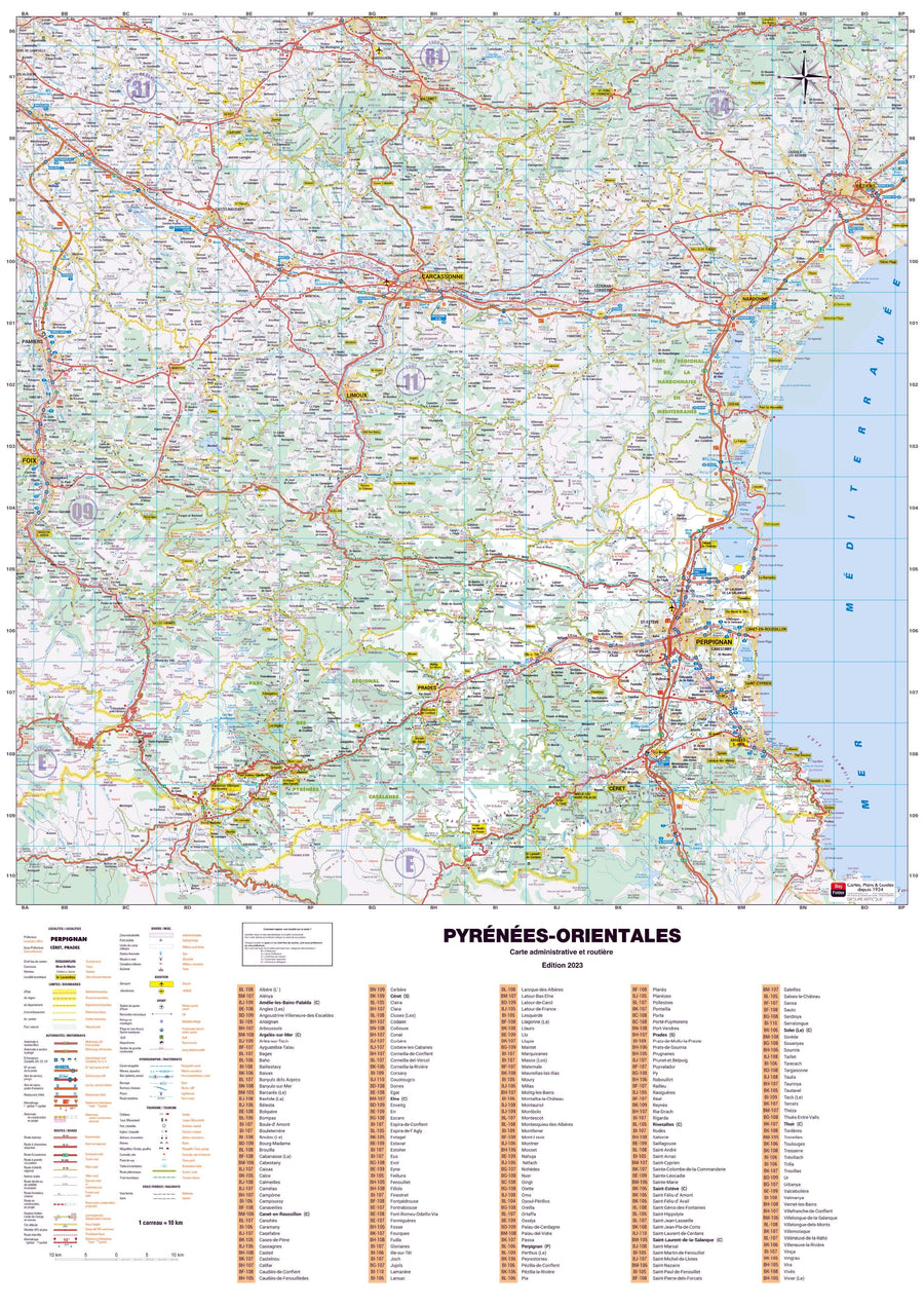 Poster - Pyrénées-Orientales (119 x 85 cm) | Blay Foldex carte murale hors dimensions Blay Foldex 